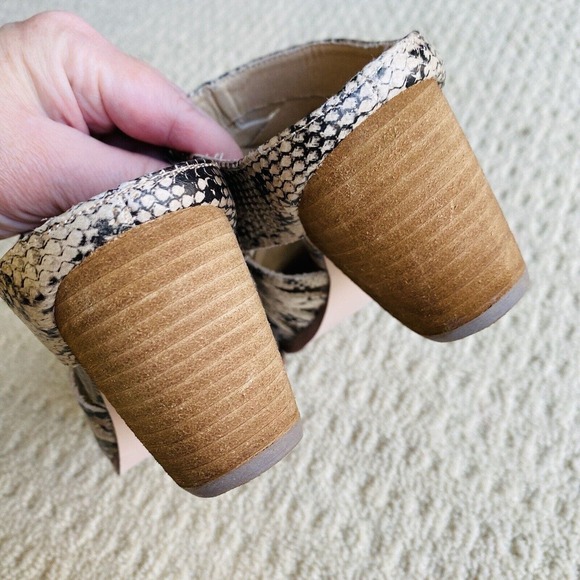 Coconuts By Matisse High Heel Mule Faux Python Upper Cut Outs Pointy Toes 8.5M - Picture 5 of 11